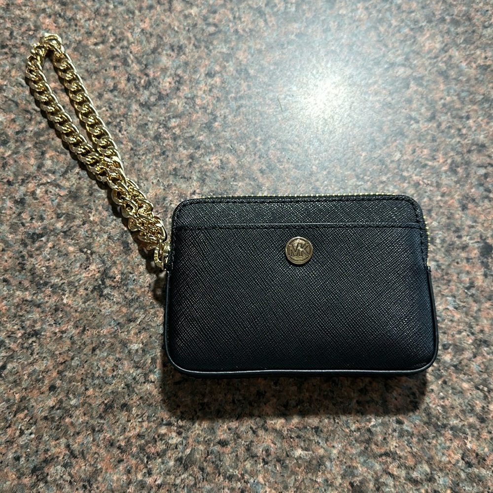 💳✨Medium Saffiano Leather Chain Card Case